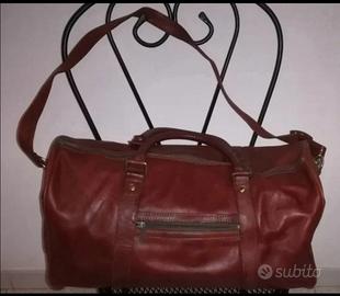 Uomo/Donna Pelle Borsone borsa Vintage valigia

