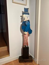 Antichità statua in legno “Uncle Sam” 1910-20