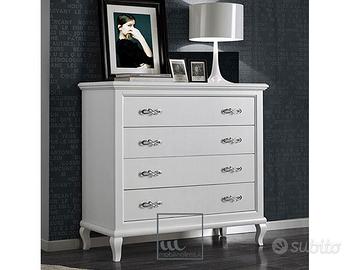 Comò bianco 4 cassetti classico