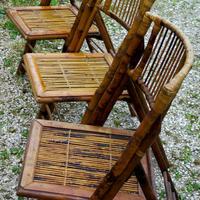 Sedie pieghevoli rattan e bambù British colonial