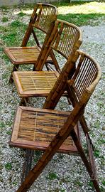 Sedie pieghevoli rattan e bambù British colonial