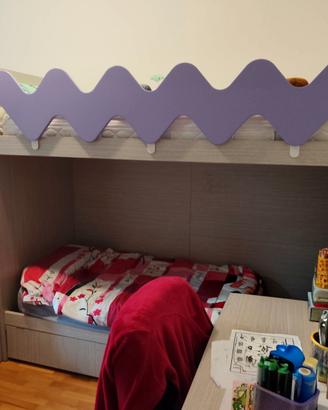 Letto a castello (3 letti)+scaletta contenitore