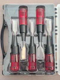 Set 5 Scalpelli Sgorbie da Intaglio Professionali 