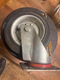 4 ruote girevoli gomma e acciaio