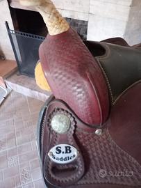 Sella Western S.B.Saddles completa di tutto. Cuoio