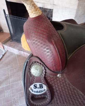 Sella Western S.B.Saddles completa di tutto. Cuoio