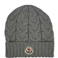 MONCLER Berretta cuffia zuccotto in lana grigio