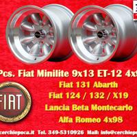 4 Cerchi FIAT Lancia Minilite 9x13 4x98 124 131 X1