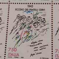 Foglio 50 Francobolli Eccidio Dei Fratelli Cervi 