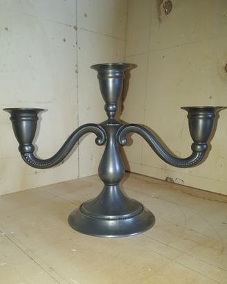 Candelabbro vintage in peltro, dimensioni in foto