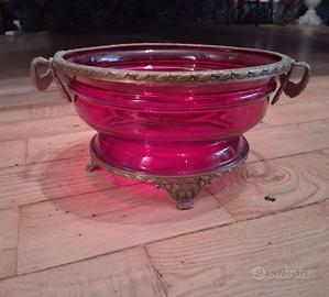 Portafrutta neoclassico art nouveau liberty rosso