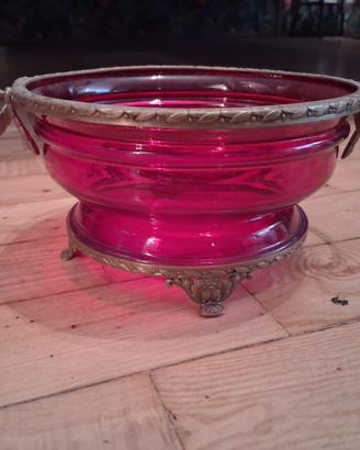 Portafrutta neoclassico art nouveau liberty rosso