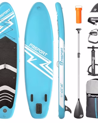 SUP gonfiabile con accessori (pompa e pagaia)