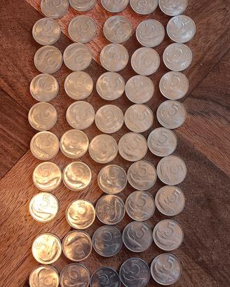 Monete 5 lire delfino anni 70