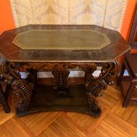 Antico tavolo da gioco, scrittoio in noce