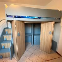 Cameretta soppalco letto 1,5 piazze Colombini-Volo