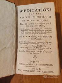 Libro antico francese del 1750 "Meditations"