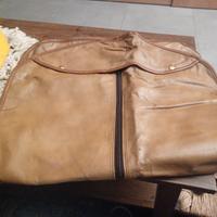 Porta abiti marrone in pelle anni 80