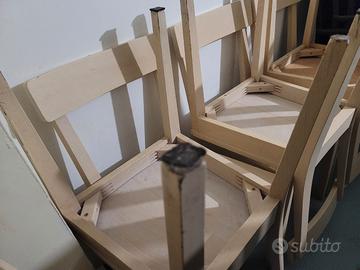 Set 20 Sedie Eleganti + 8 Tavoli in legno, acciaio