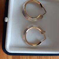 orecchini in argento placcato oro bicolore