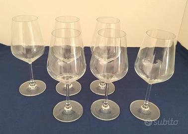 Set 6 Bicchieri Calici da Vino Vd Glass Vetro