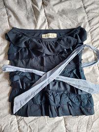 Top senza spalline blu con cinturina