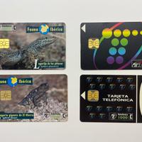 Lotto 4 carte schede telefoniche SPAGNA Telefonica
