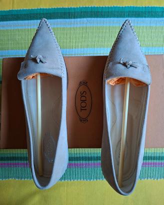 Tod's Ballerine/Mocassini camoscio sabbia tg. 36.5