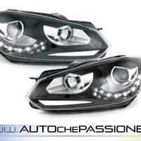 Coppia fanali anteriori neri per VW GOLF 6 2008>20