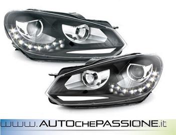 Coppia fanali anteriori neri per VW GOLF 6 2008>20