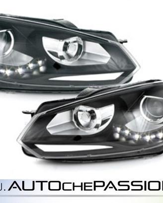 Coppia fanali anteriori neri per VW GOLF 6 2008>20