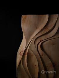 Opera d’arte moderna in legno di cirmolo