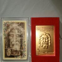 Carta di bronzo placcata d'oro Sindone2010