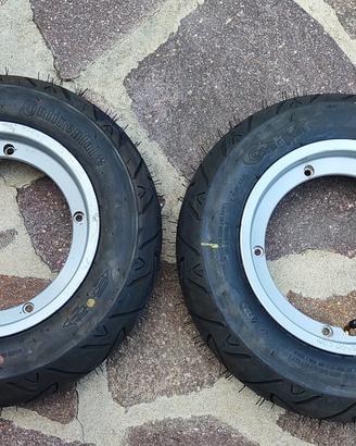 coppia cerchi tubeless 2.50x10 + continental vespa