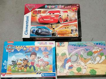 3 puzzle da 104  e 60 pezzi Paw Patrol - Cars