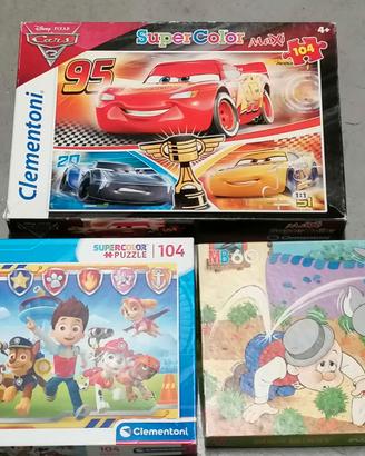 3 puzzle da 104  e 60 pezzi Paw Patrol - Cars