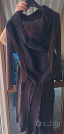 completo gonna e camicia in taffetà 