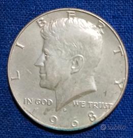 Moneta Half Dollar Liberty in argento del 1968