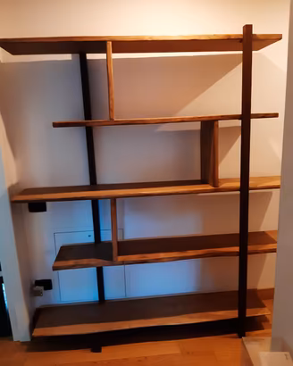 libreria in ferro e rovere 