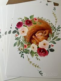 Lotto 5 cartoline biglietti pasquali nuovi