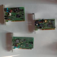 Fax Modem PCI retrocomputing tutti e 3 insieme