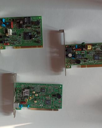 Fax Modem PCI retrocomputing tutti e 3 insieme