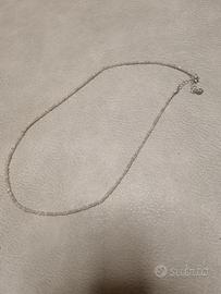 collana di diamanti grezzi e chiusura in argento 