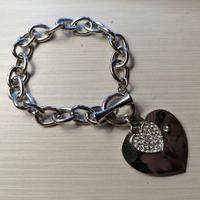 Bracciale cuore con strass 