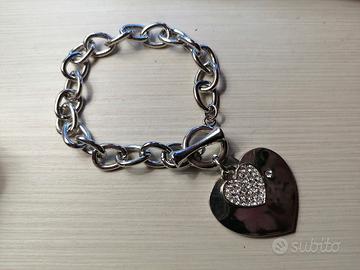 Bracciale cuore con strass 