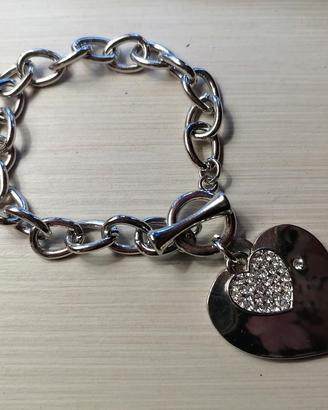 Bracciale cuore con strass 