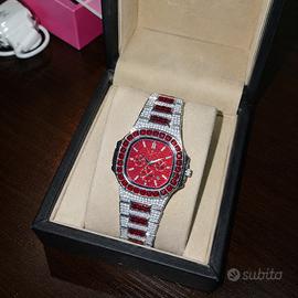 Orologio luxury red/silver style