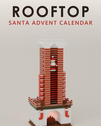 Calendario Avvento Babbo Natale 24 cassetti camino
