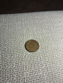 Moneta tedesca 5 pfennig marchio F 1950 rara