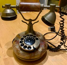 Telefono vintage in onice e ottone anni ‘70